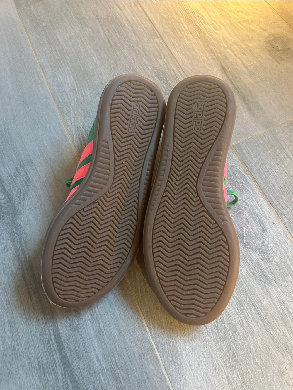 adidas Teal Sneakers with Pink Stripes - Picture 5 of 7